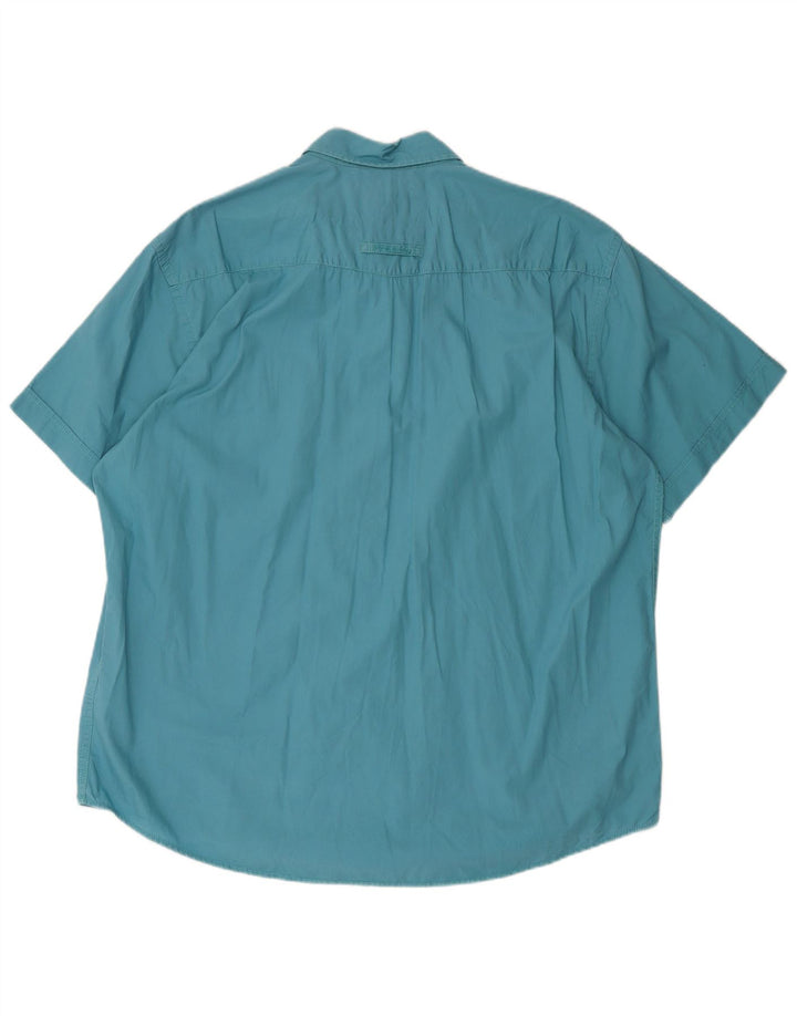 CAMEL ACTIVE Herren Kurzarmhemd XL Blau Baumwolle