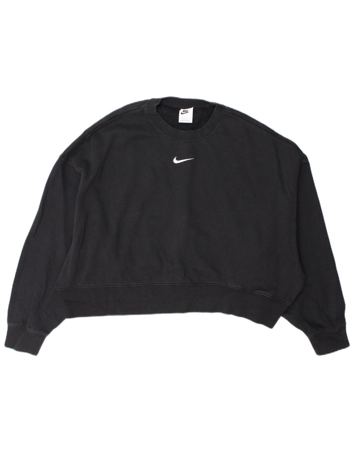 Nike Damen-Sweatshirt in Übergröße, Größe S, Schwarz, Baumwolle, UK 10