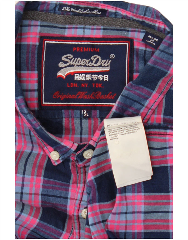 SUPERDRY Herrenhemd 3XL aus mehrfarbig karierter Baumwolle