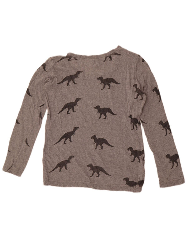 Zara Damen Trafaluc Top Langarm UK 10 Small Grau Animal Print