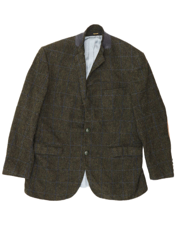 Barbour Herren-Blazer mit 2 Knöpfen, UK 42, große Khaki-Karo-Wolle