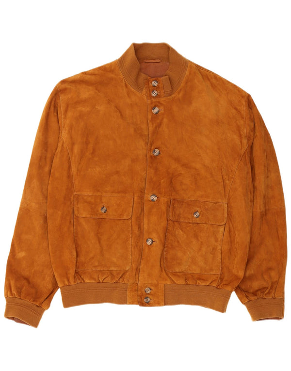 Pierre Cardin Herren Wildleder Bomberjacke UK 48 4XL Braunes Leder