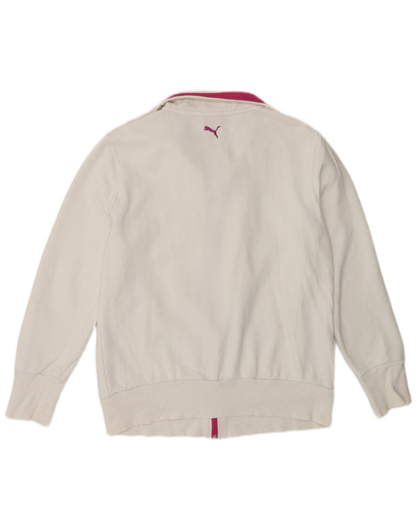 Puma Womens Graphic Trainingsanzug Top Jacke UK 14 Large Weiß Colourblock