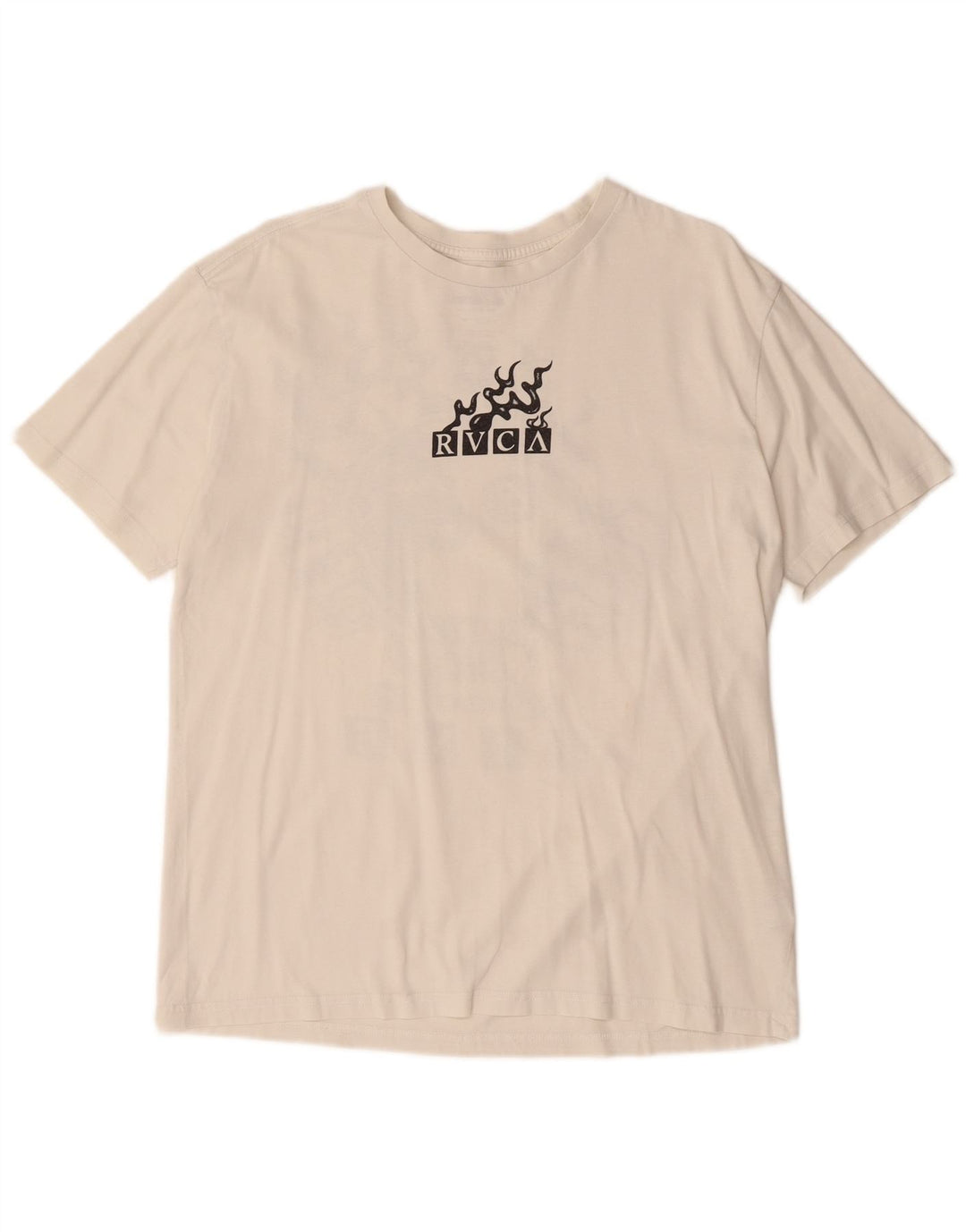 RVCA Herren-T-Shirt mit entspannter Passform, grafisches Oberteil, mittlere, cremefarbene Baumwolle