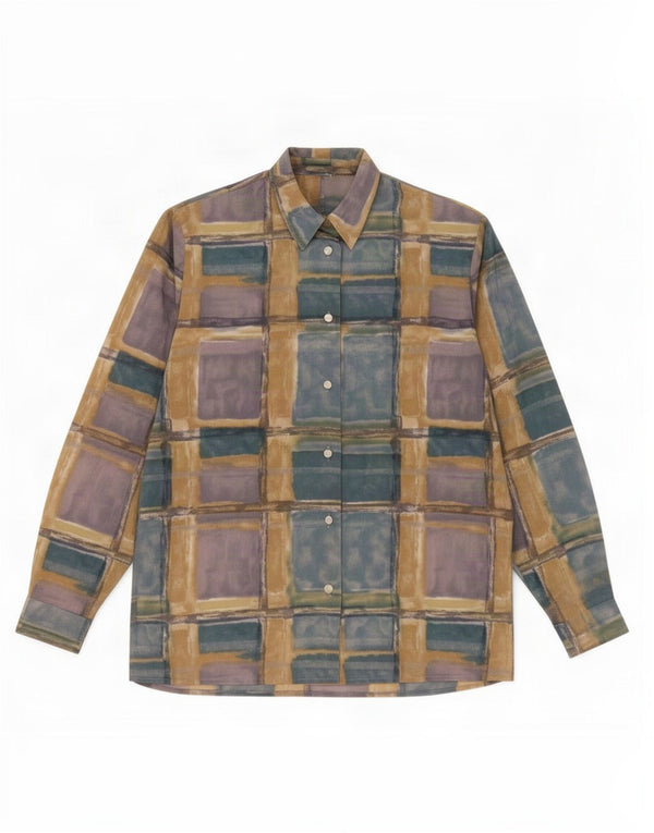 Vintage Damen Shirt UK 14 Medium Mehrfarbig Patchwork