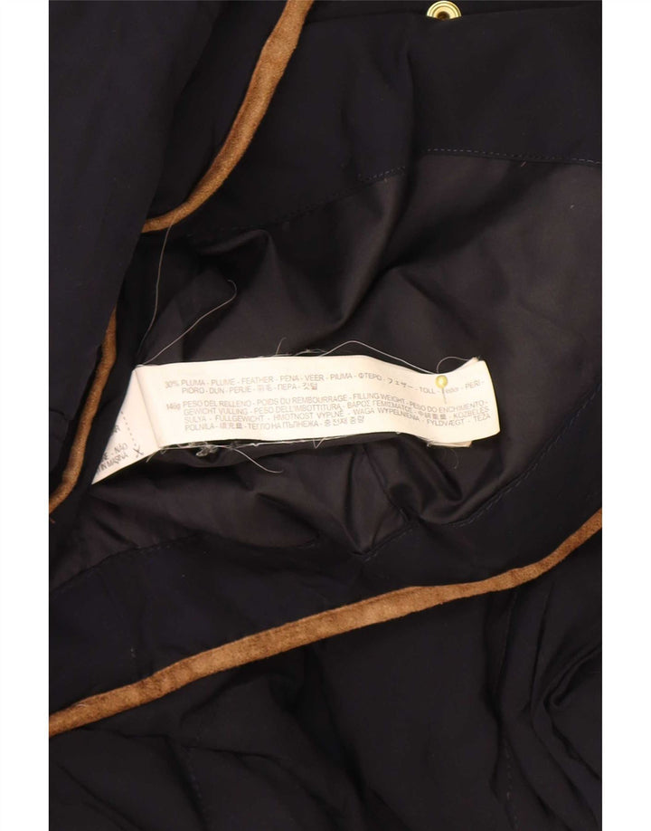 Zara Damen-Jacke mit Kapuze, wattiert, UK 10, Größe S, Marineblau, Polyester
