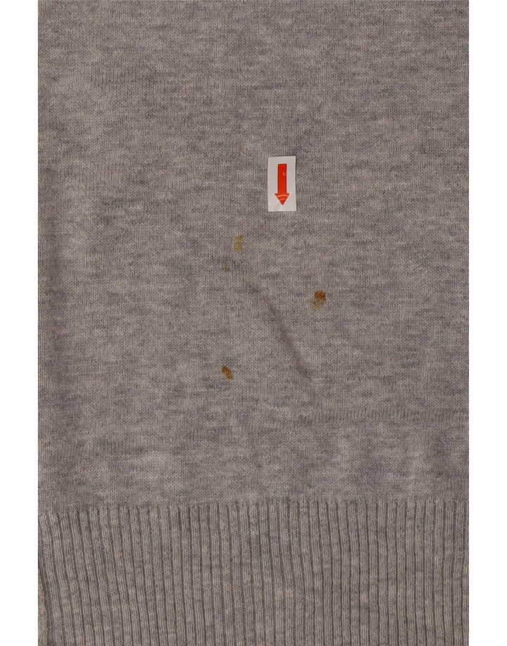 DIESEL Herren-Pullover mit grafischem Rundhalsausschnitt, groß, graue Baumwolle