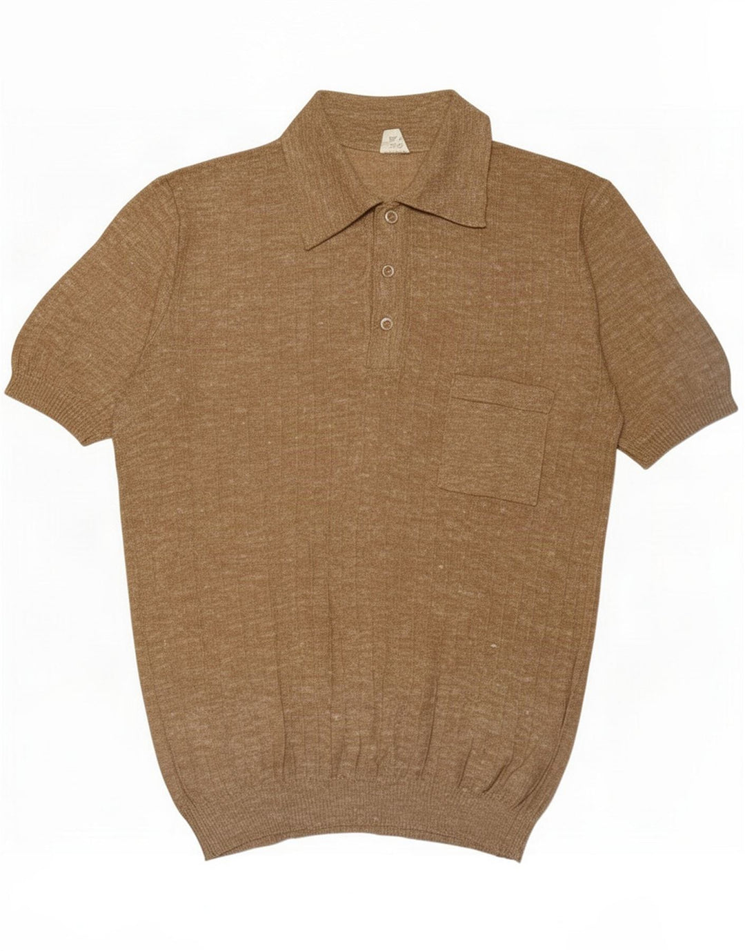 Vintage Herren Poloshirt Medium Beige Polyacryl