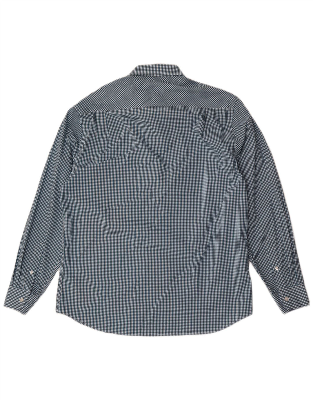 Nautica Herrenhemd, Größe 16 1/2, große blaue Gingham-Baumwolle