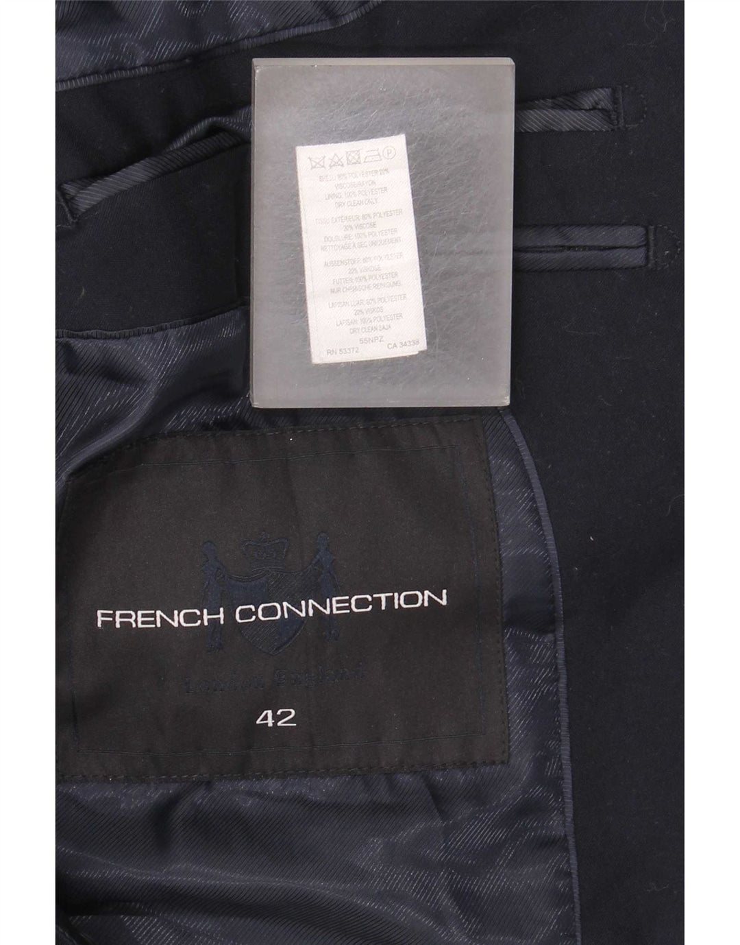 French Connection Herren-Blazer mit 2 Knöpfen, UK 42, XL, Marineblau, Polyester