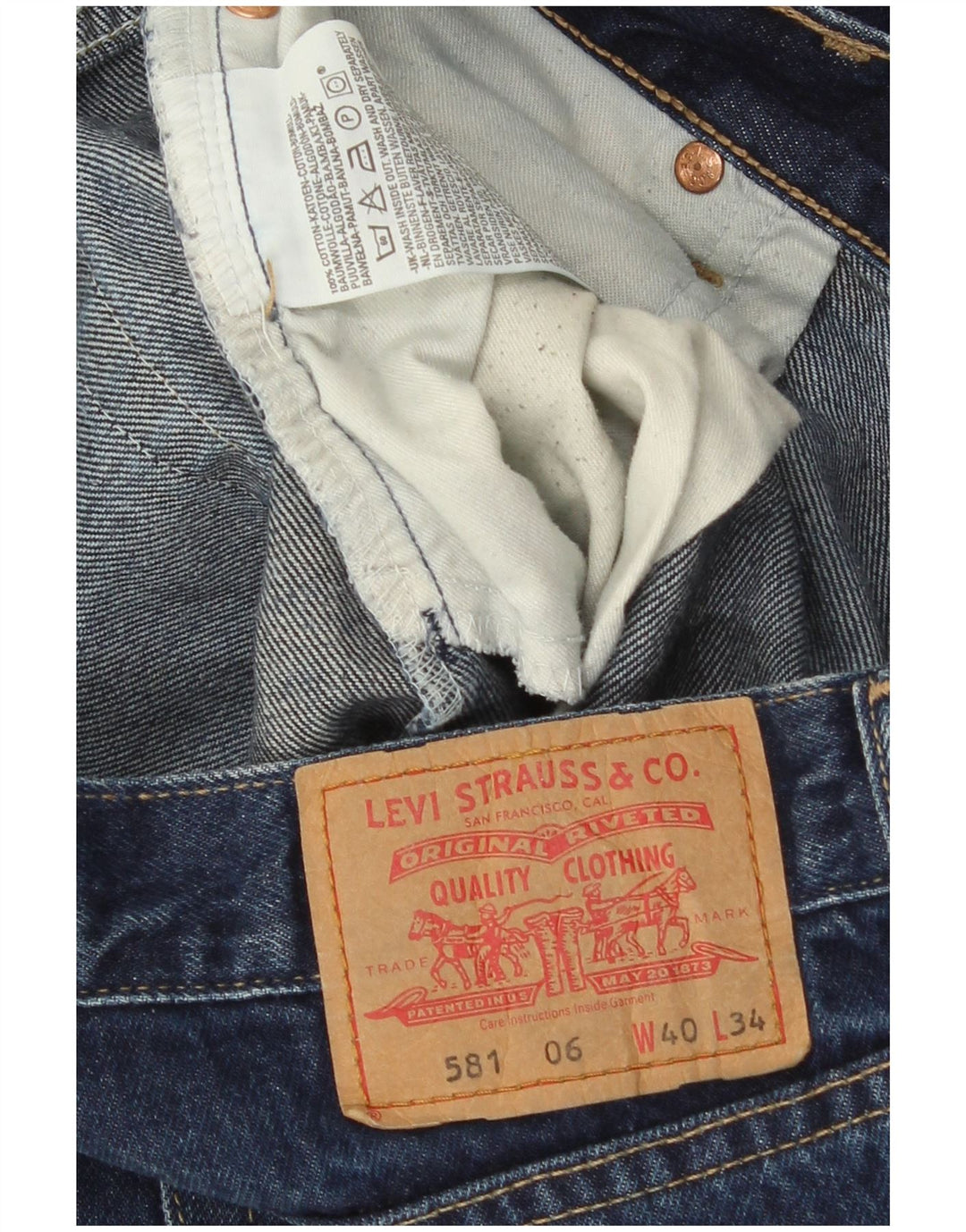 Levi's Herren 581 Straight Jeans W40 L30 Marineblau Baumwolle
