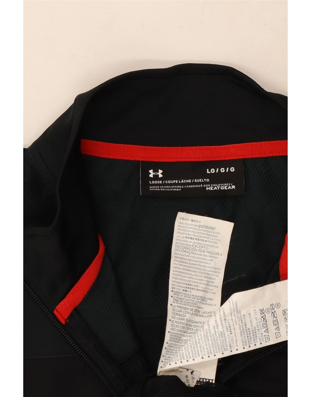 UNDER ARMOUR Herren Heat Gear Trainingsanzug-Top-Jacke, groß, Schwarz, Farbblock