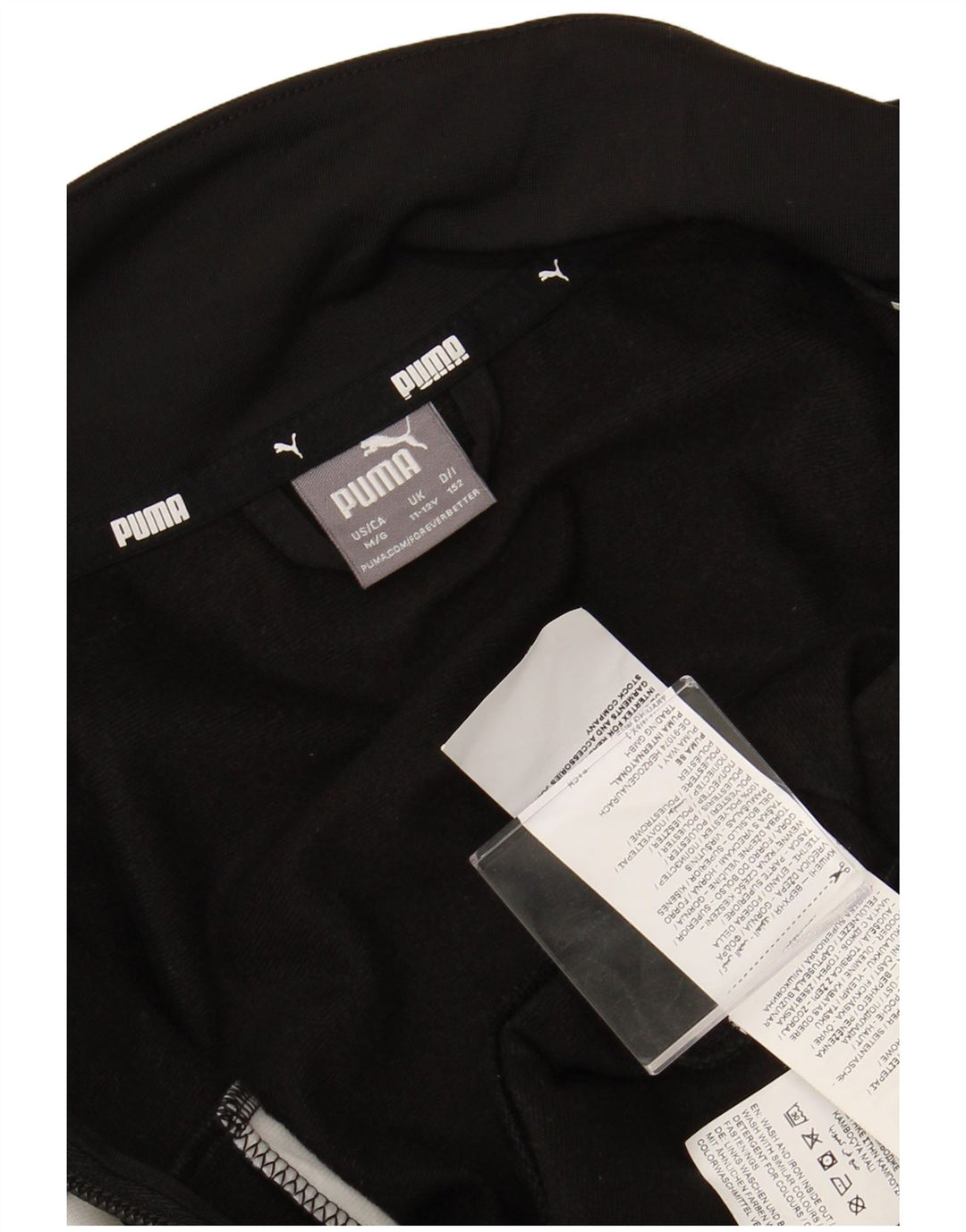 PUMA Jungen-Trainingsanzug-Top-Jacke, 11–12 Jahre, schwarzes Farbblock-Polyester