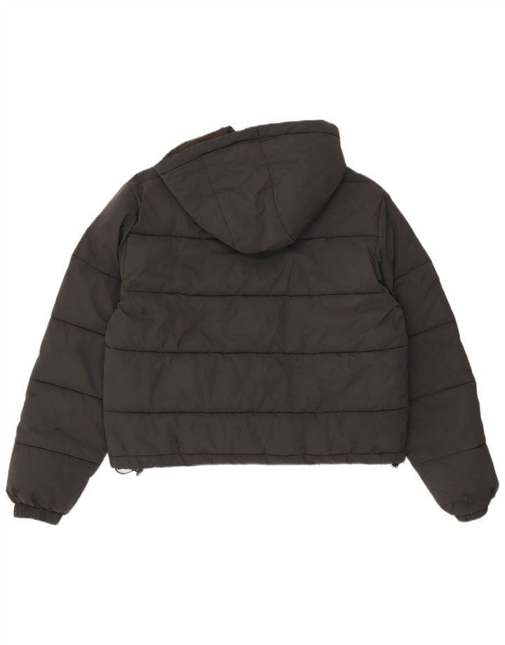 Ellesse Damen-Kapuzen-Übergröße, gepolsterte Jacke, Größe S, Schwarz, Nylon