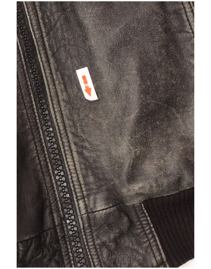Vintage Herren Lederjacke UK 38 Mittelschwarzes Leder
