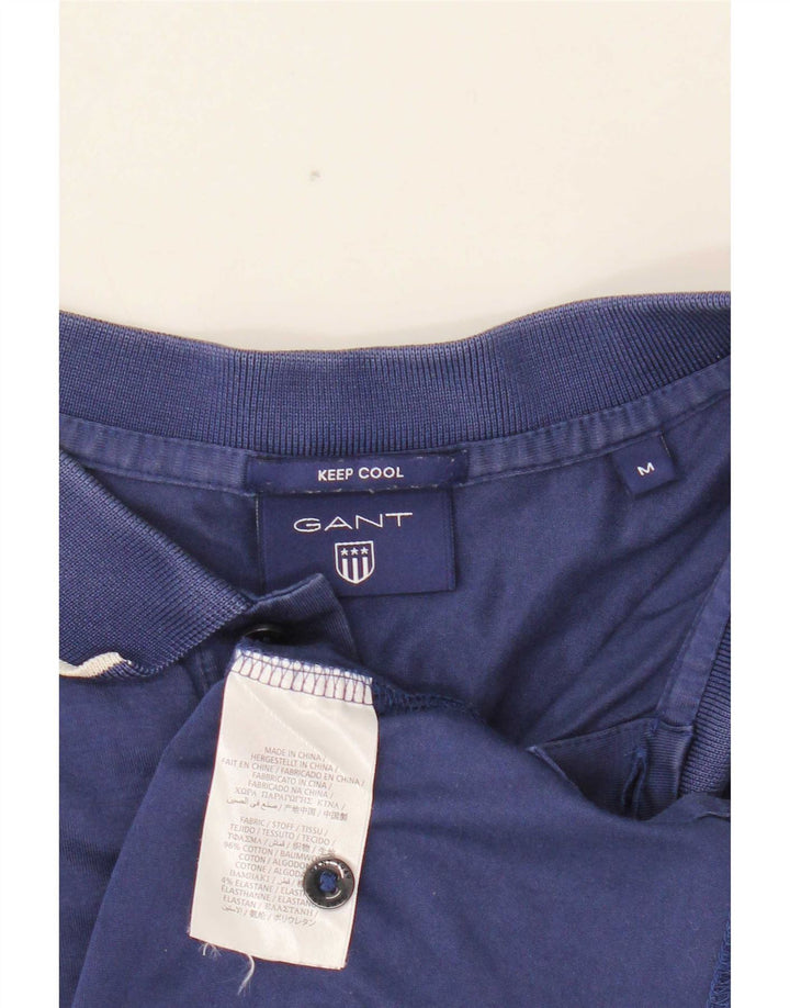 Gant Herren-Poloshirt aus mittelblauer, gestreifter Baumwolle