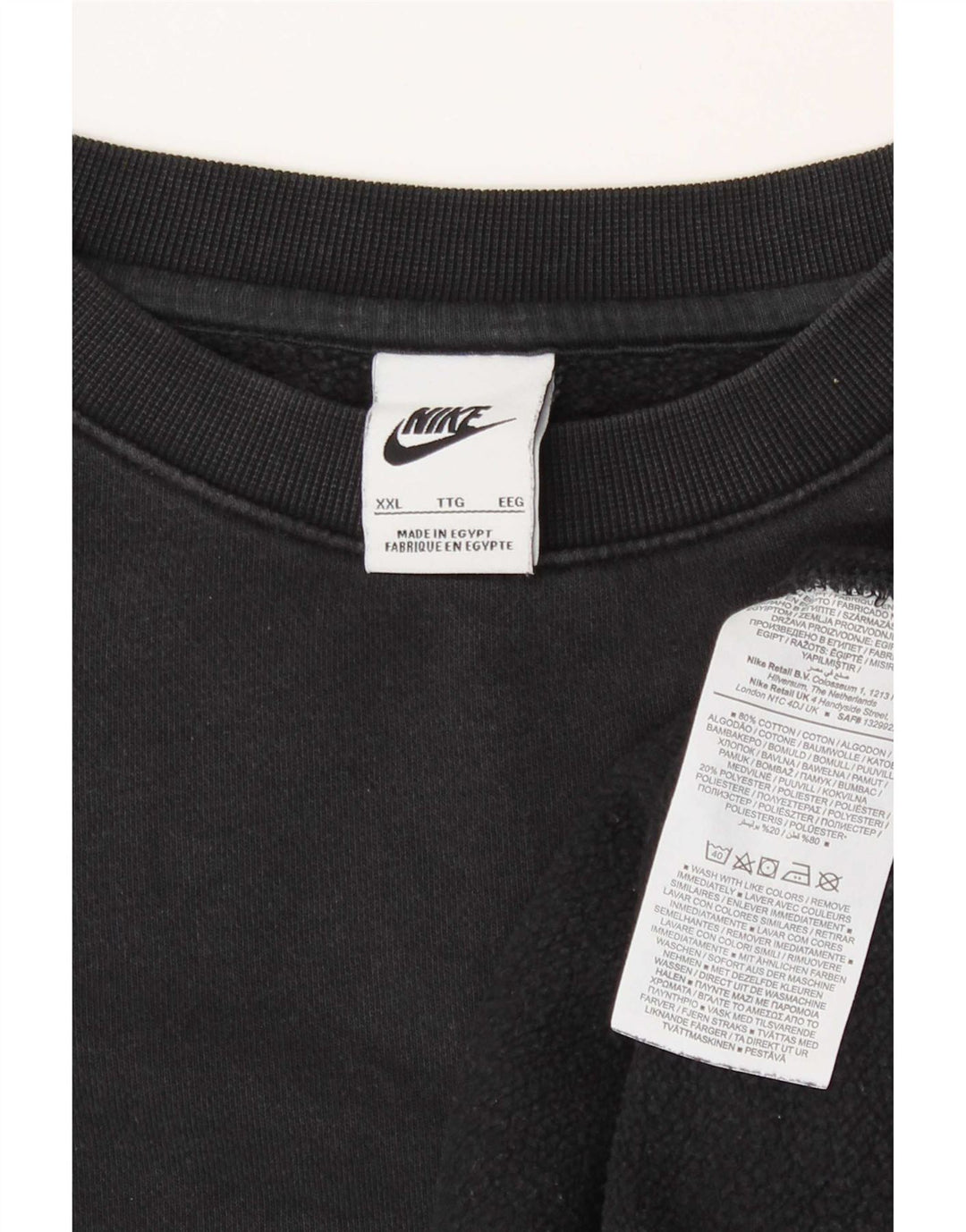 Nike Herren Sweatshirt Pullover 2XL Schwarz Baumwolle