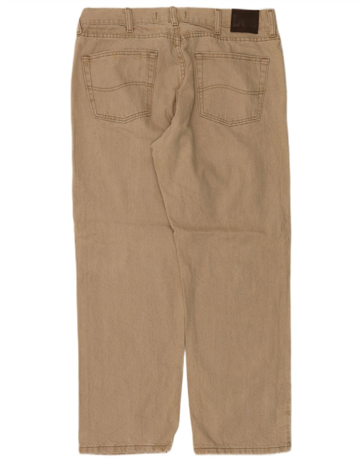 LEE Mens Regular Fit Straight Jeans W36 L29 Beige Cotton