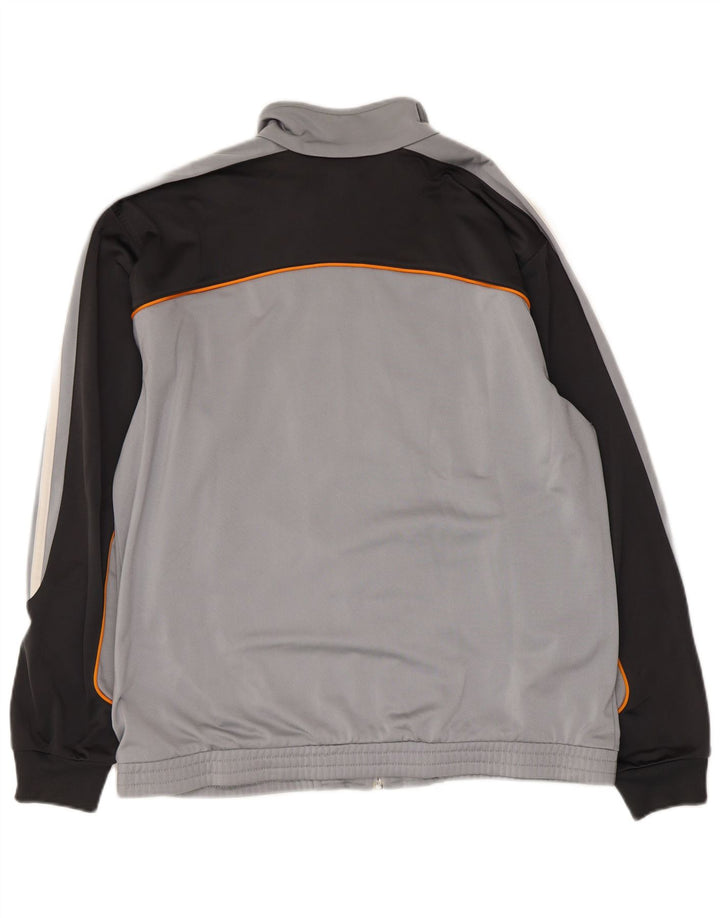 Adidas Herren-Trainingsanzugoberteil aus mittelgrauem Colourblock-Polyester