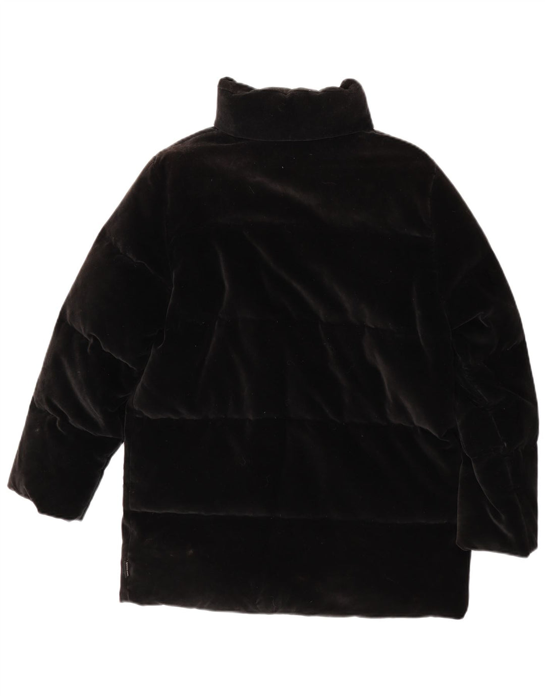 Moncler Damen übergroße, gepolsterte Samtjacke, Größe 0 XS, schwarze Baumwolle