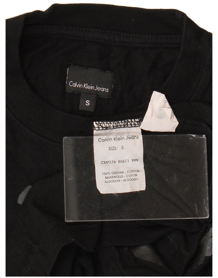 CALVIN KLEIN JEANS Herren Graphic Top Langarm Small Schwarz Baumwolle