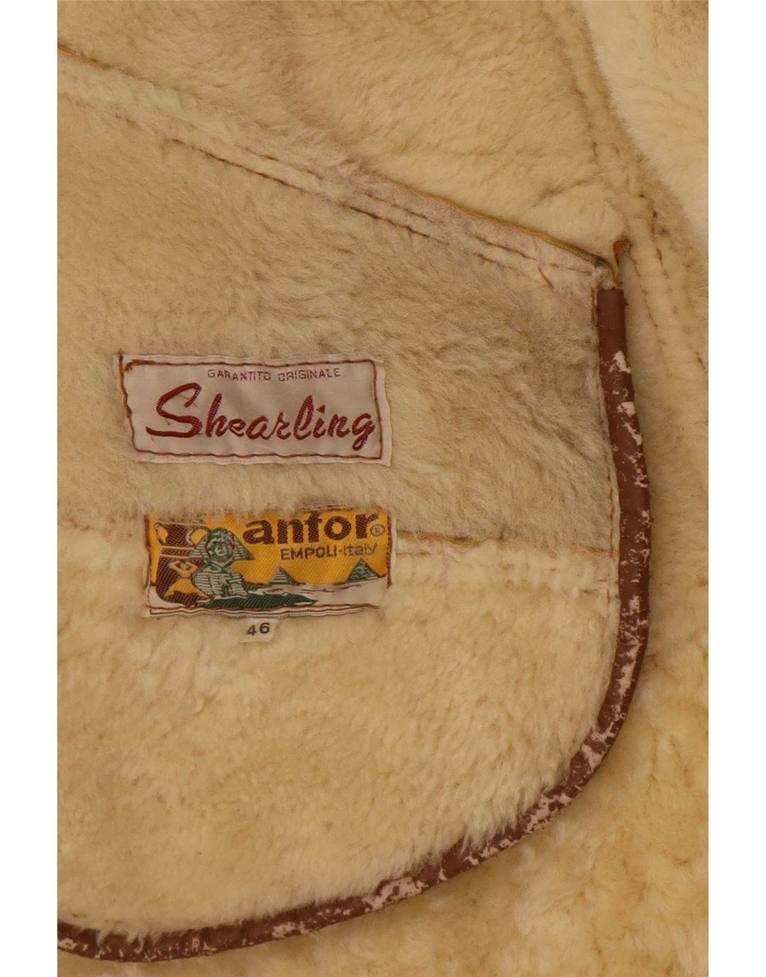 Anfor Damen Übergroßer Lammfellmantel IT 46 Large Beige