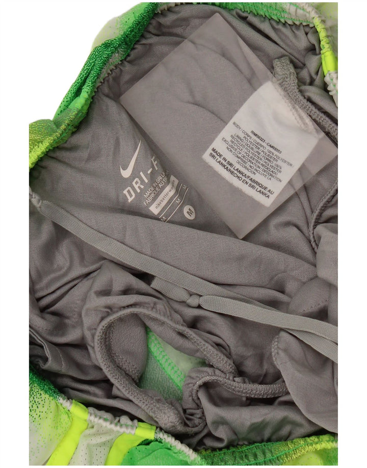 Nike Damen Dri Fit Sport Shorts UK 12 Mittelgrünes geometrisches Polyester