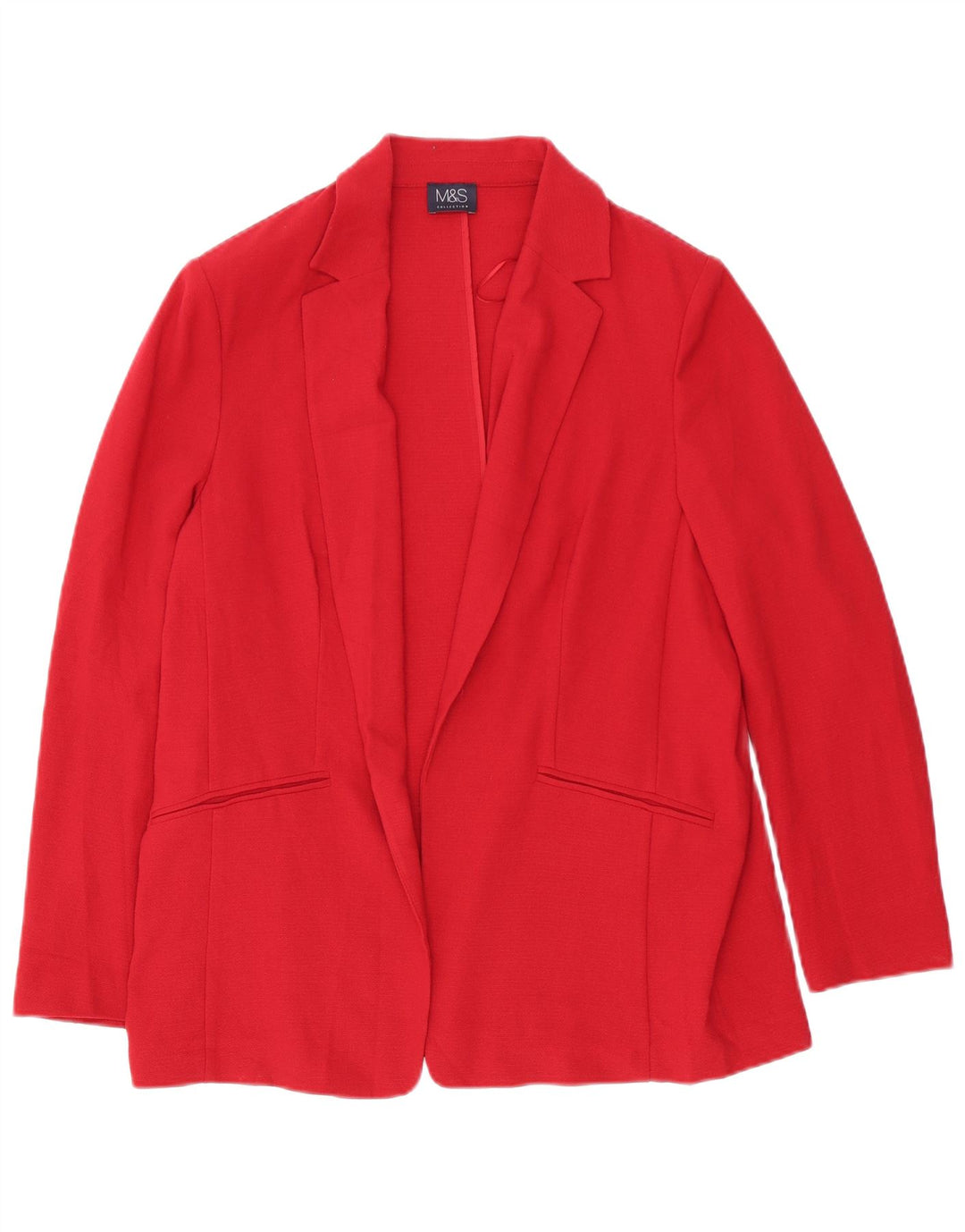 Marks & Spencer Offene Damen-Blazerjacke, UK 16, Größe L, Rot, Polyester