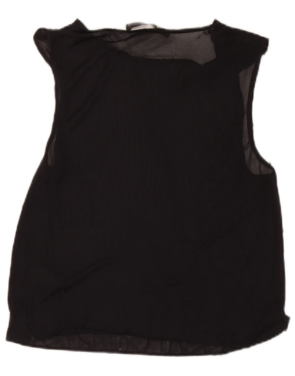 All Saints Damen-Bluse, ärmellos, Gr. 10, Größe S, Schwarz, Acetat