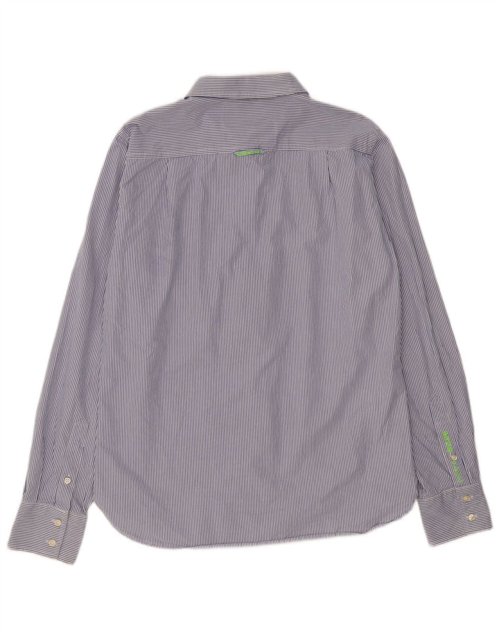 Superdry Herren-Hemd, groß, marineblau, Nadelstreifen