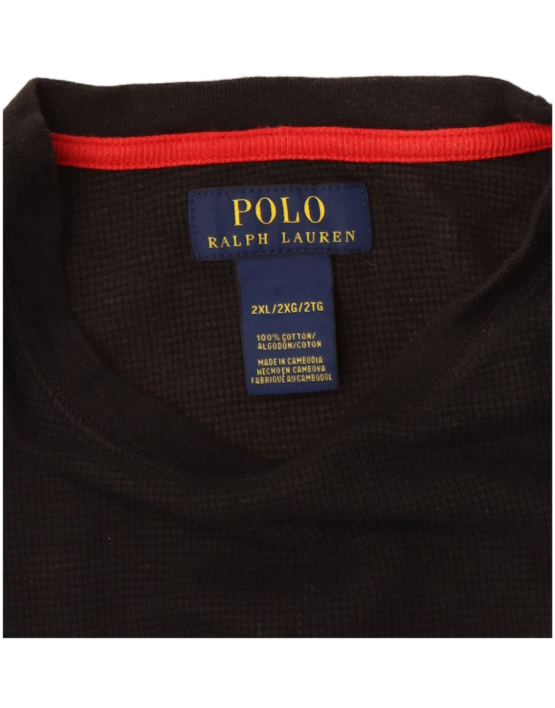 POLO RALPH LAUREN Herren Top Langarm 2XL Blaue Baumwolle