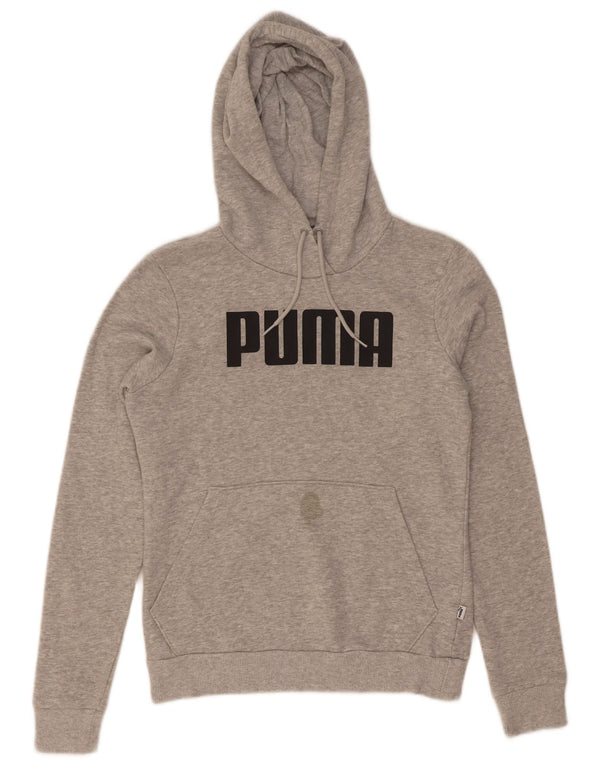 Puma Womens Graphic Hoodie Pullover UK 8 Small Graue Baumwolle