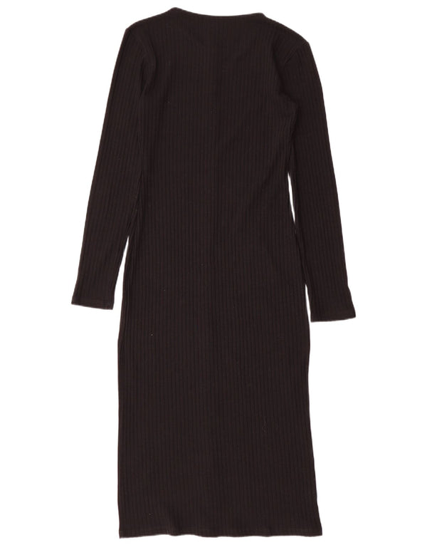 Zara Womens Long Sleeve Long Sleeve Jumper Dress UK 12 Medium Black
