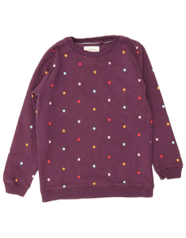 Fat Face Mädchen-Sweatshirt mit regulärer Passform, 9–10 Jahre, violett gefleckt