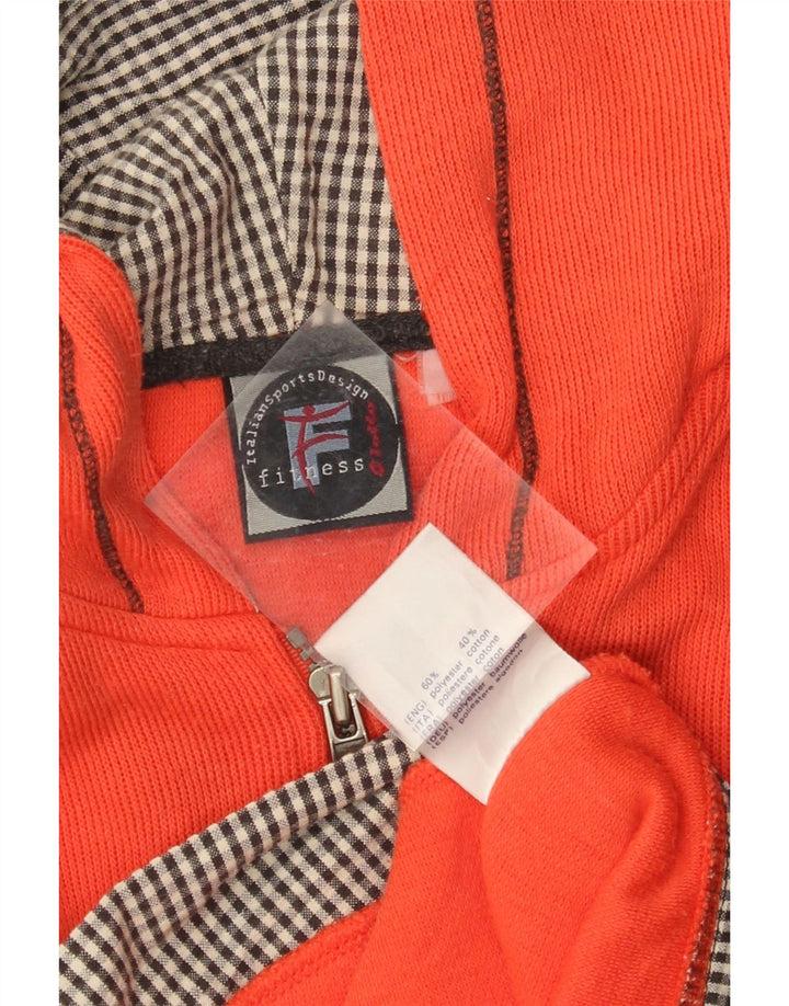 LOTTO Womens Oversized Crop Zip Hoodie Pullover UK 10 Small Rot Polyester