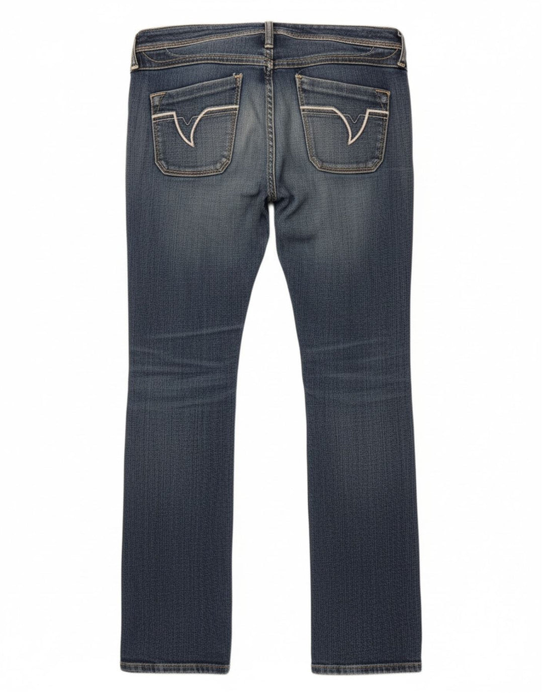 Diesel Damen Lowky Straight Jeans W26 L32 Marineblaue Baumwolle