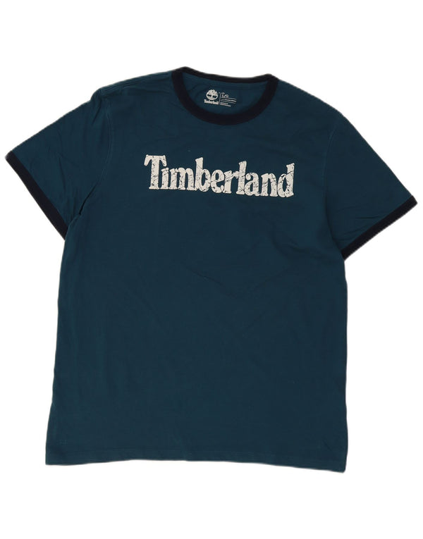 TIMBERLAND Herren Coupe Standard Regular Fit Grafik-T-Shirt-Oberteil, Größe L, Blau