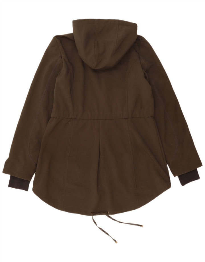 French Connection Damen-Parka mit Kapuze, UK 16, Größe L, Khaki, Polyester