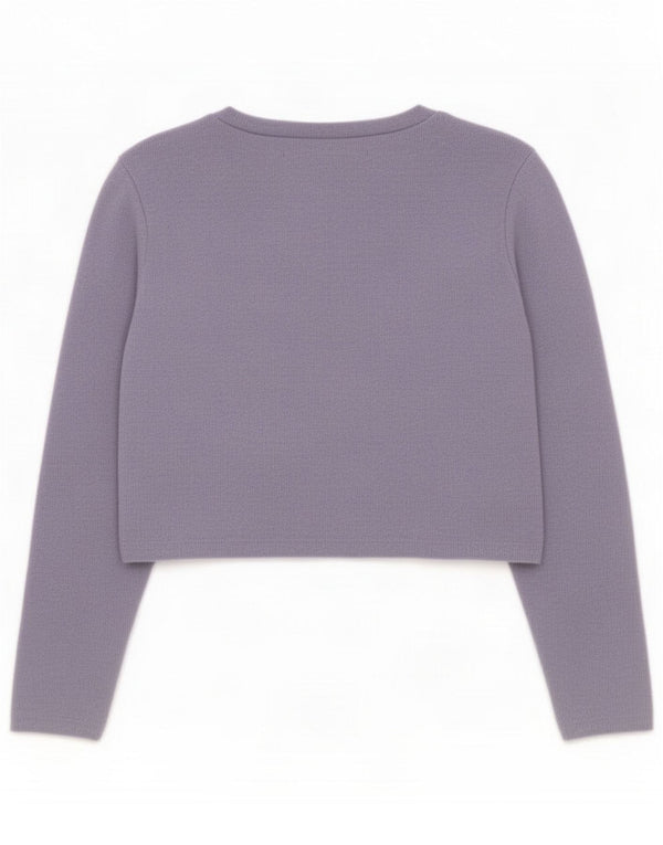 Zara Womens Crop Cardigan Sweater UK 10 Small Blue