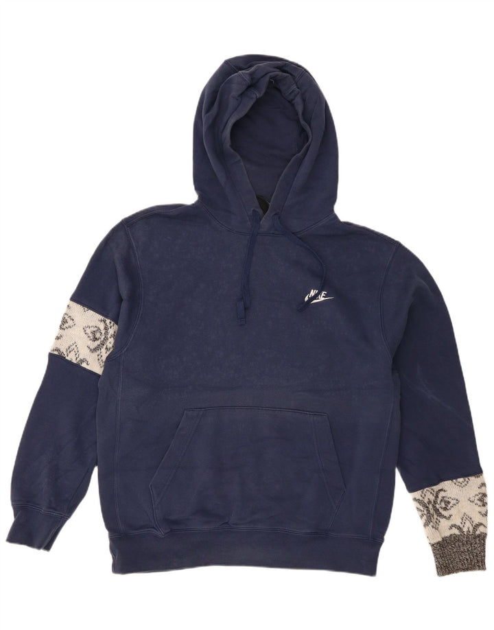 Nike Herren-Hoodie-Pullover, mittleres Marineblau, Fair-Isle-Baumwolle