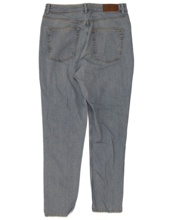 Topshop Damen Mom Tapered Jeans W34 L29 Blaue Baumwolle