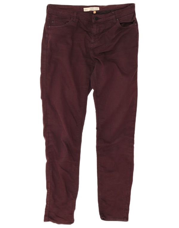 Topshop Damen Beschichtete Leigh Skinny Jeans W30 L28 Burgunderrote Baumwolle