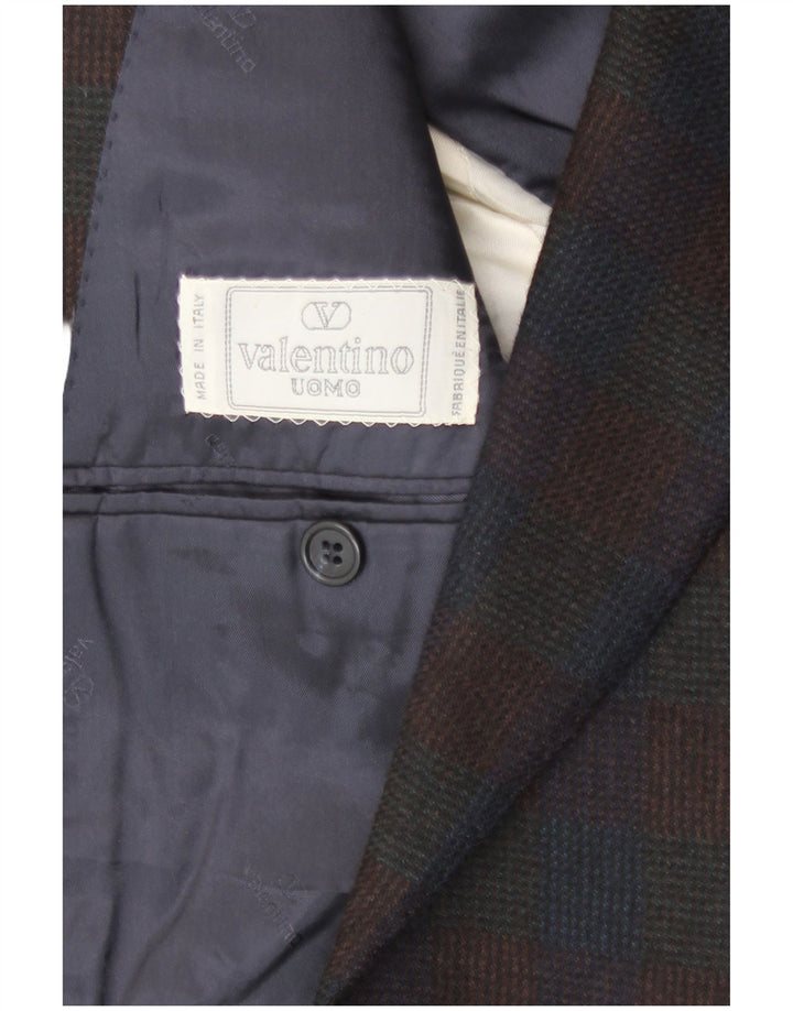 Valentino Herren-Blazer mit 2 Knöpfen, UK 38, mittelblau kariert