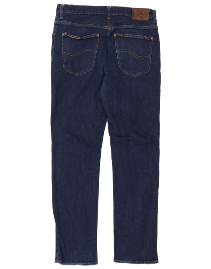 Lee Damen Brooklyn Straight Jeans W33 L29 Marineblau Baumwolle