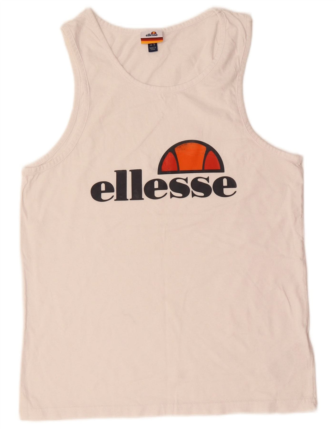 Ellesse Herren-Top mit Grafik, Größe S, weiße Baumwolle