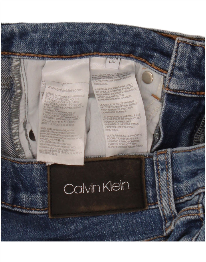 Calvin Klein Damen Straight Jeans W26 L26 Blaue Baumwolle