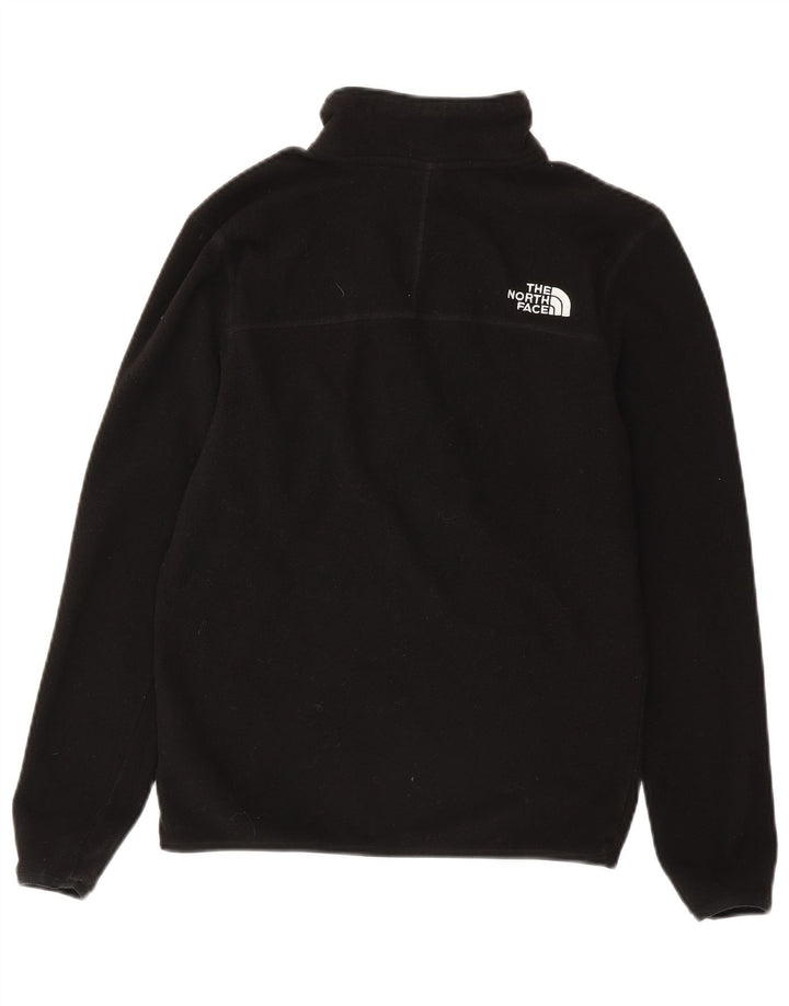 THE NORTH FACE Mädchen-Fleecepullover mit Reißverschluss am Kragen, 12–13 Jahre, schwarzes Polyester