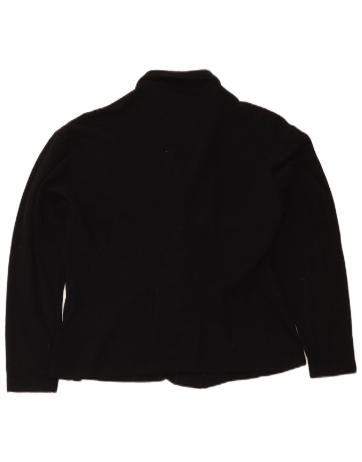 Studio Damen Langarm-Hemd mit regulärer Passform, UK 14, Large, schwarze Wolle, klassisch