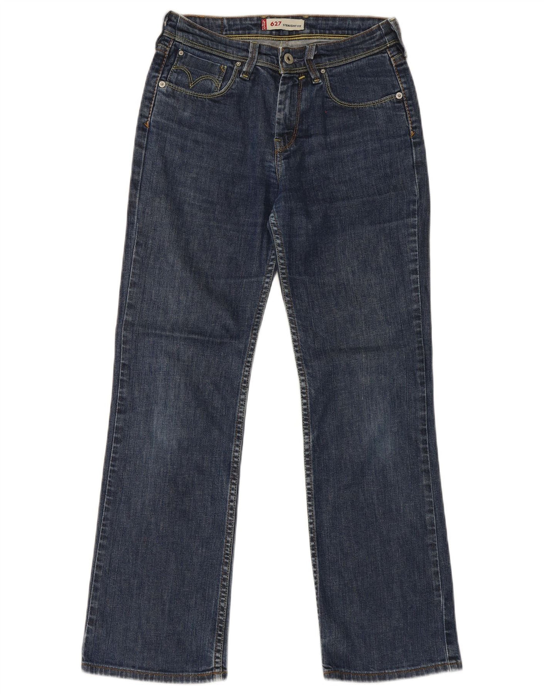 Levi's Damen 627 Straight Jeans W28 L30 Blaue Baumwolle