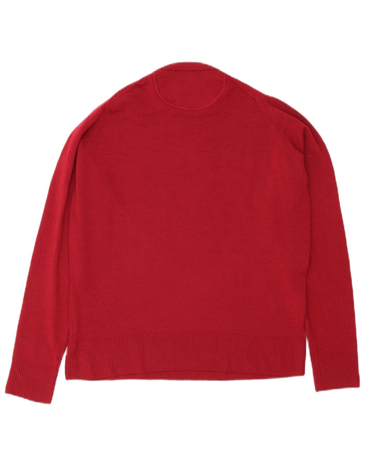 Trussardi Jeans Herren-Pullover mit Rundhalsausschnitt, mittlerer burgunderroter Wolle